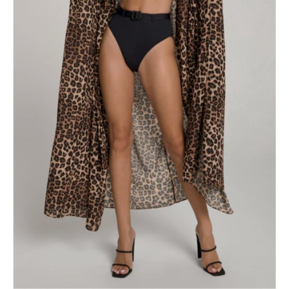 NEW Good American Showoff Belted High Waist Bikini Bottom in Black Sz. XS - Picture 3 of 5